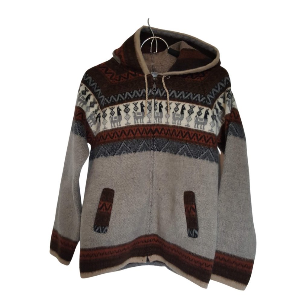 NWOT beige ALPACA BLEND HOODIE